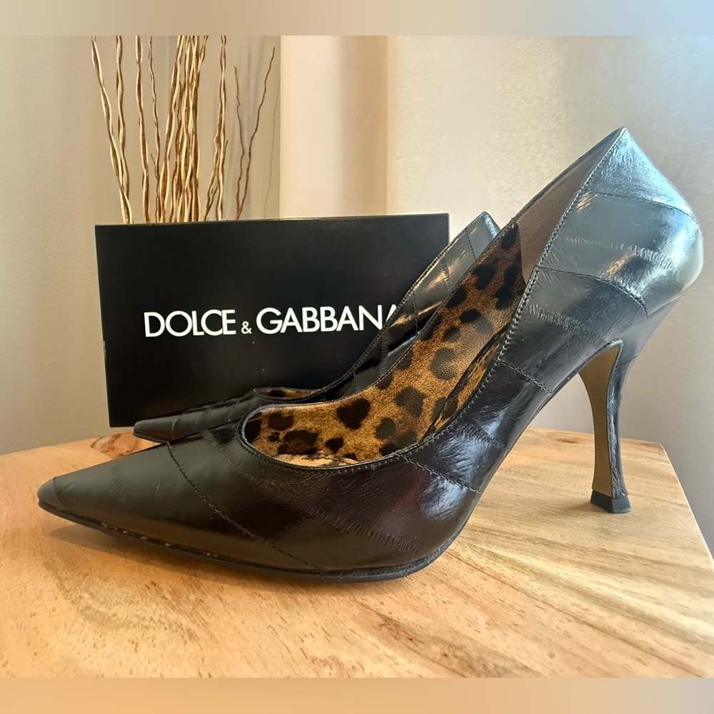 Dolce & Gabbana Decollete Anguilla Eel Skin Pumps